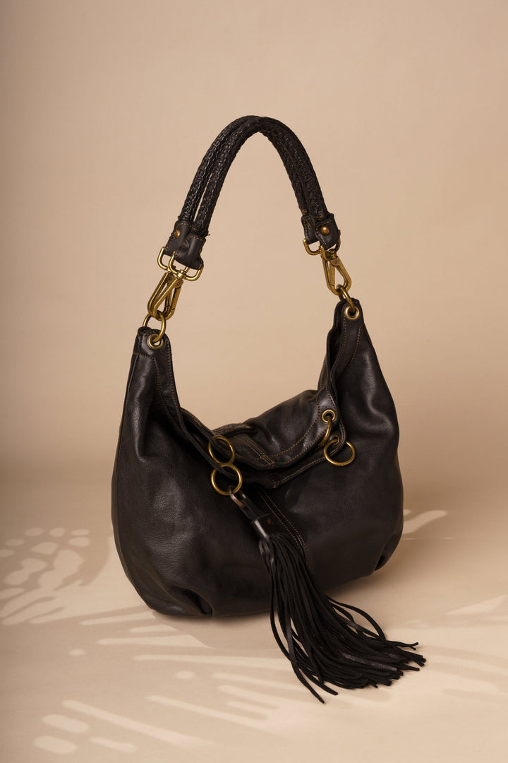 Calla Lily Convertible Small Hobo Style - Black | Lusher 