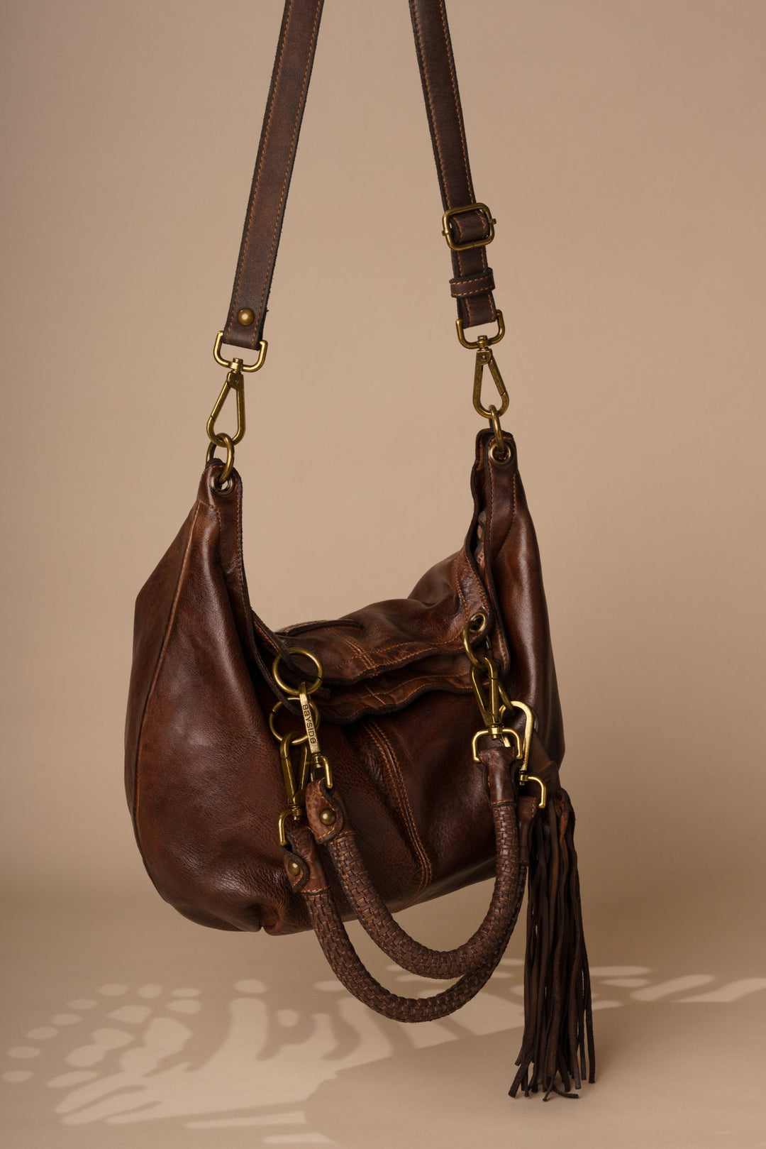 Calla Lily Convertible Hobo Crossbody  - Chocolate Brown |LUSHER
