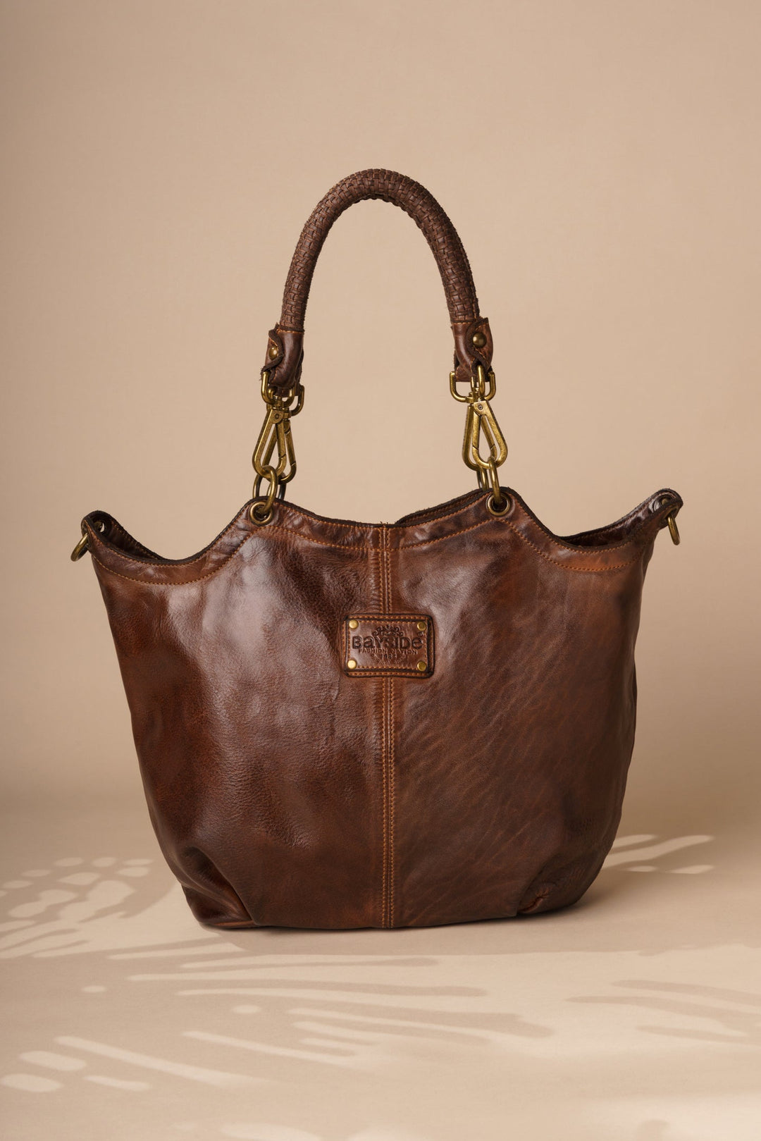 Calla Lily Convertible Hobo back of bag - Chocolate Brown |LUSHER