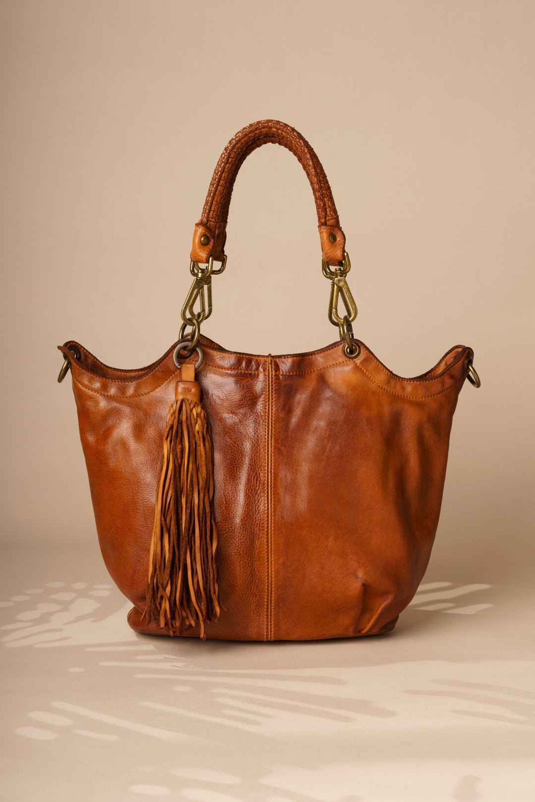 Calla Lily Convertible Hobo - Cognac
