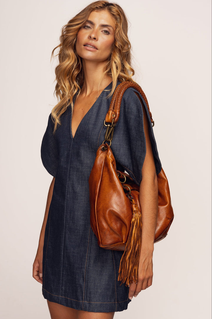 Calla Lily Convertible Hobo - Cognac | LUSHER | Small Hobo Style