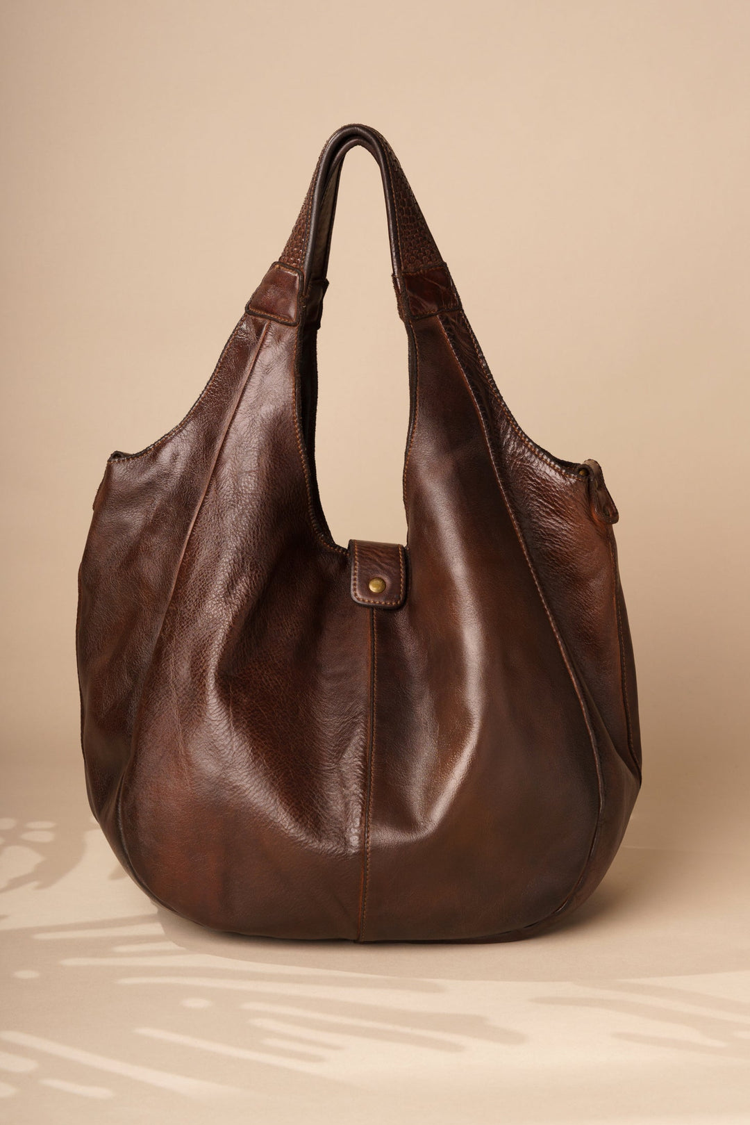 Carryall Crossbody Hobo - Chocolate Brown - LUSHER Carryall Italian leather hobo