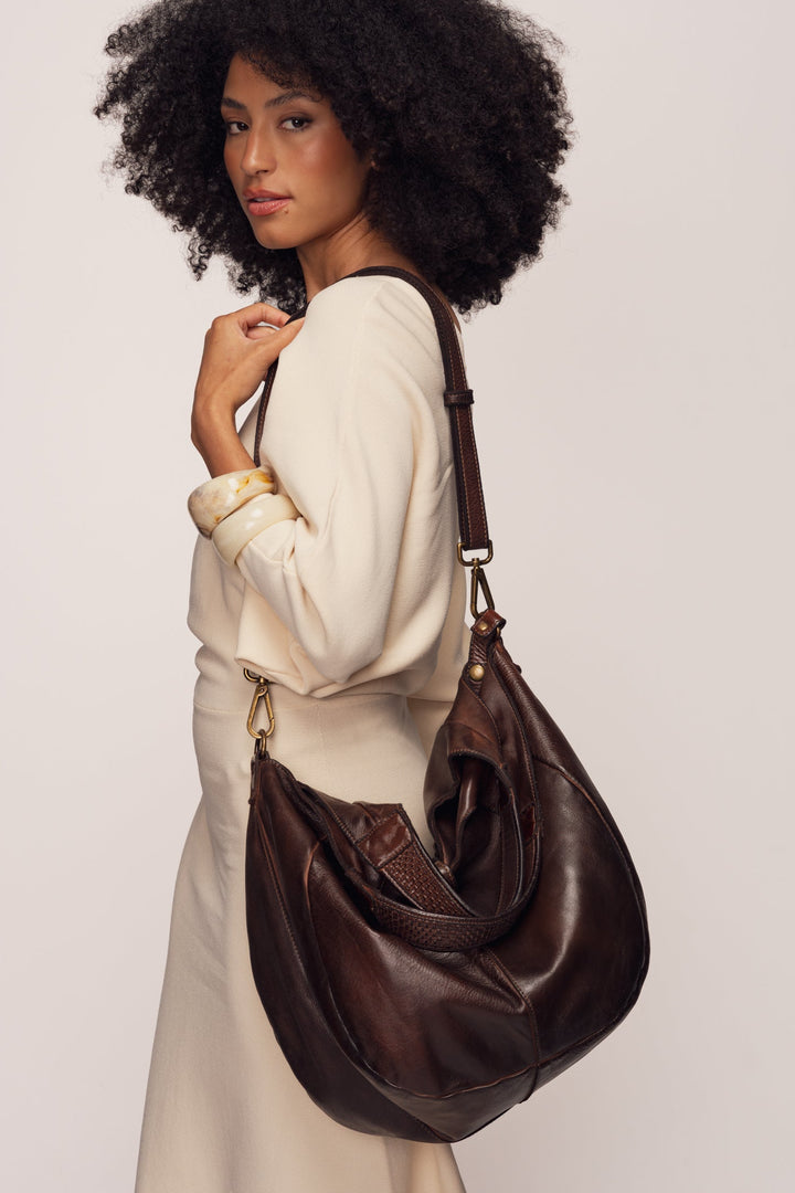 Lusher Carryall Hobo Crossbody Bag in Brown