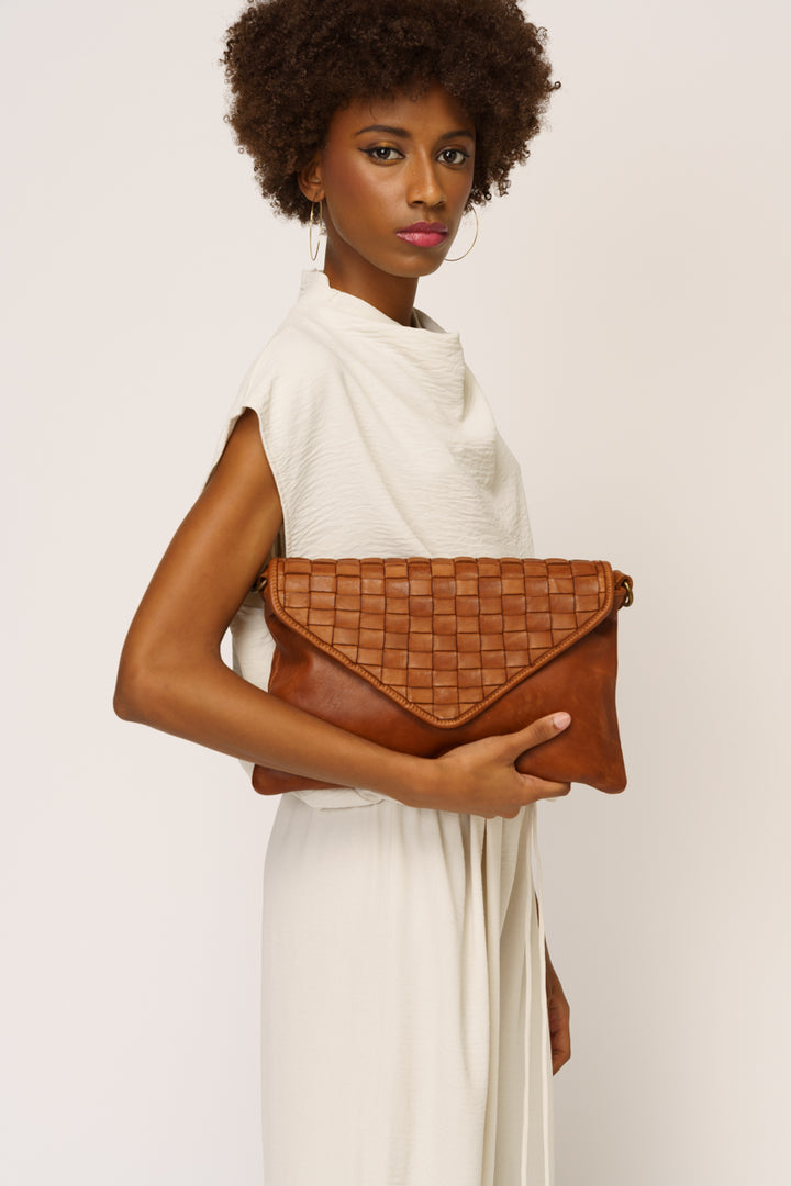 Bayside84 Woven Leather Envelope Bag