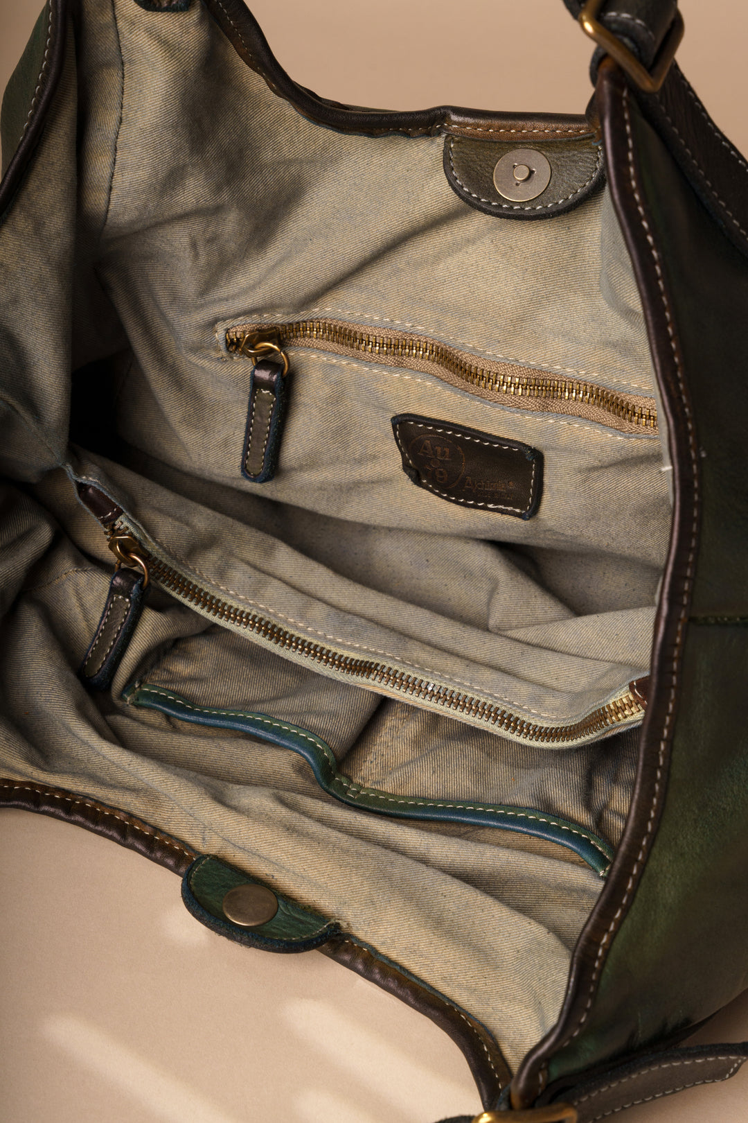 Emilia Handwoven Italian Leather Hobo - Bottle Green