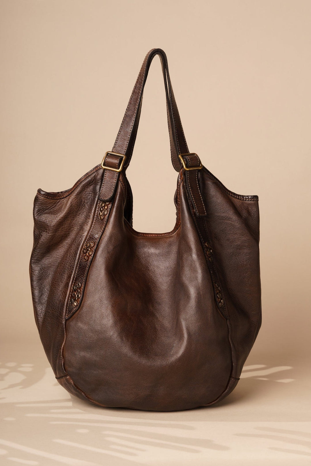 Emilia Handwoven Italian Leather Hobo - Chocolate Brown