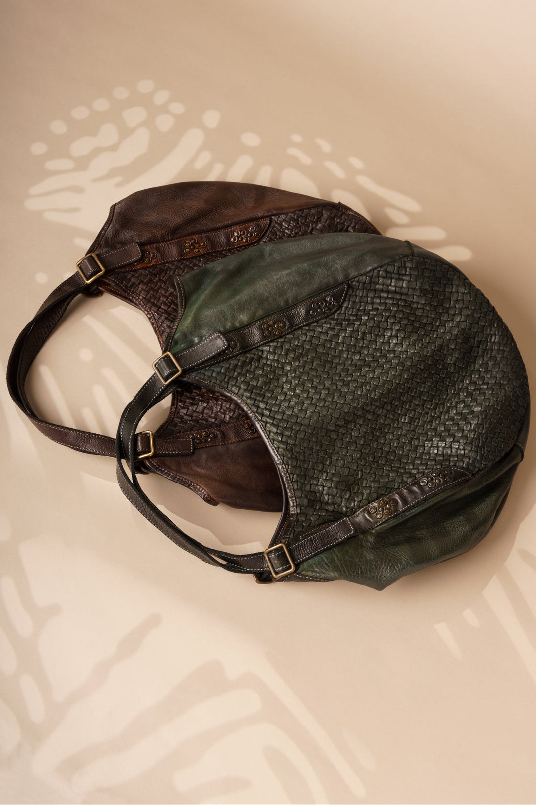 Emilia Handwoven Italian Leather Hobo - Chocolate Brown