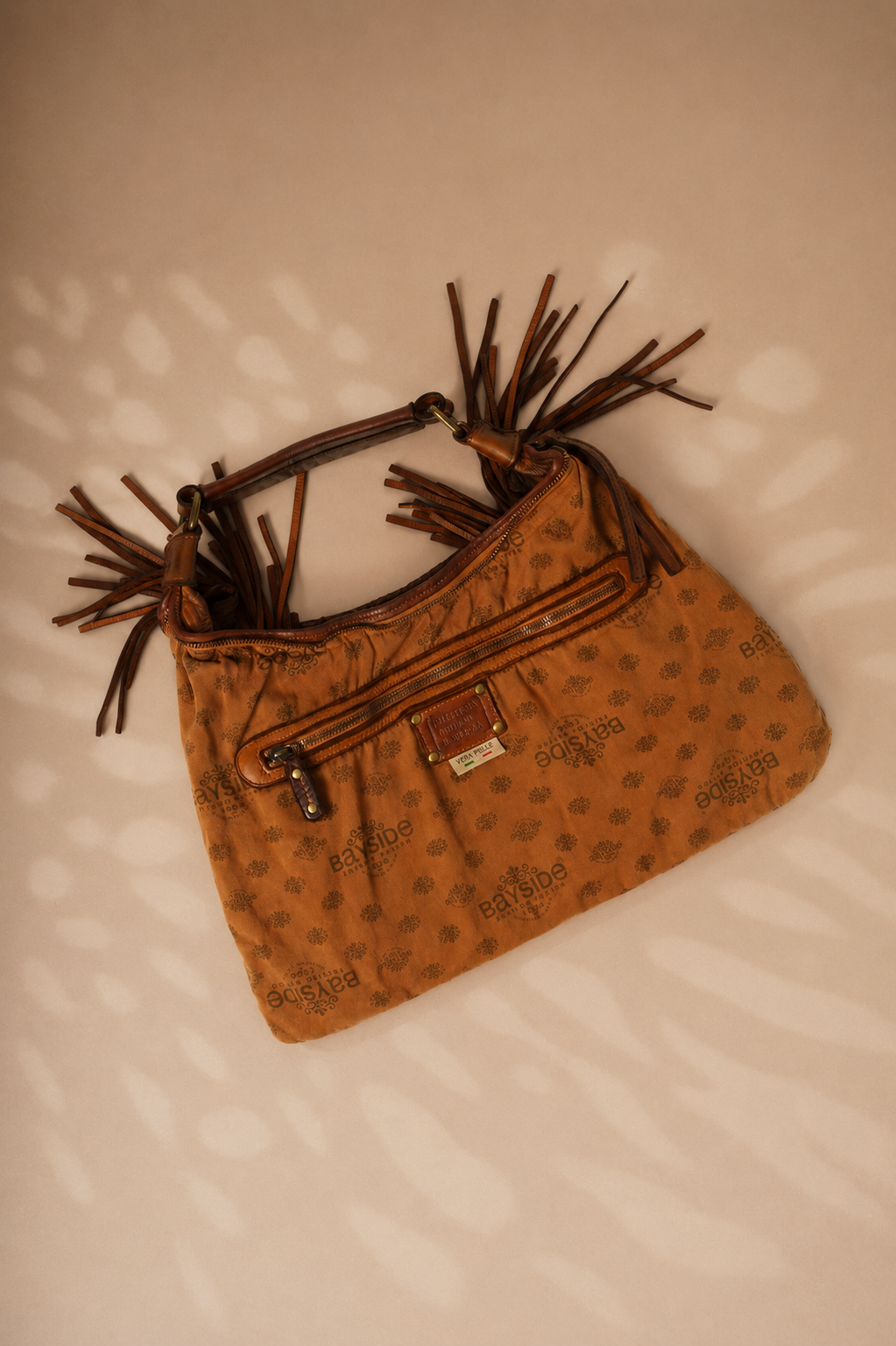 Fringe Shoulder & Crossbody Bag - Cigar Brown