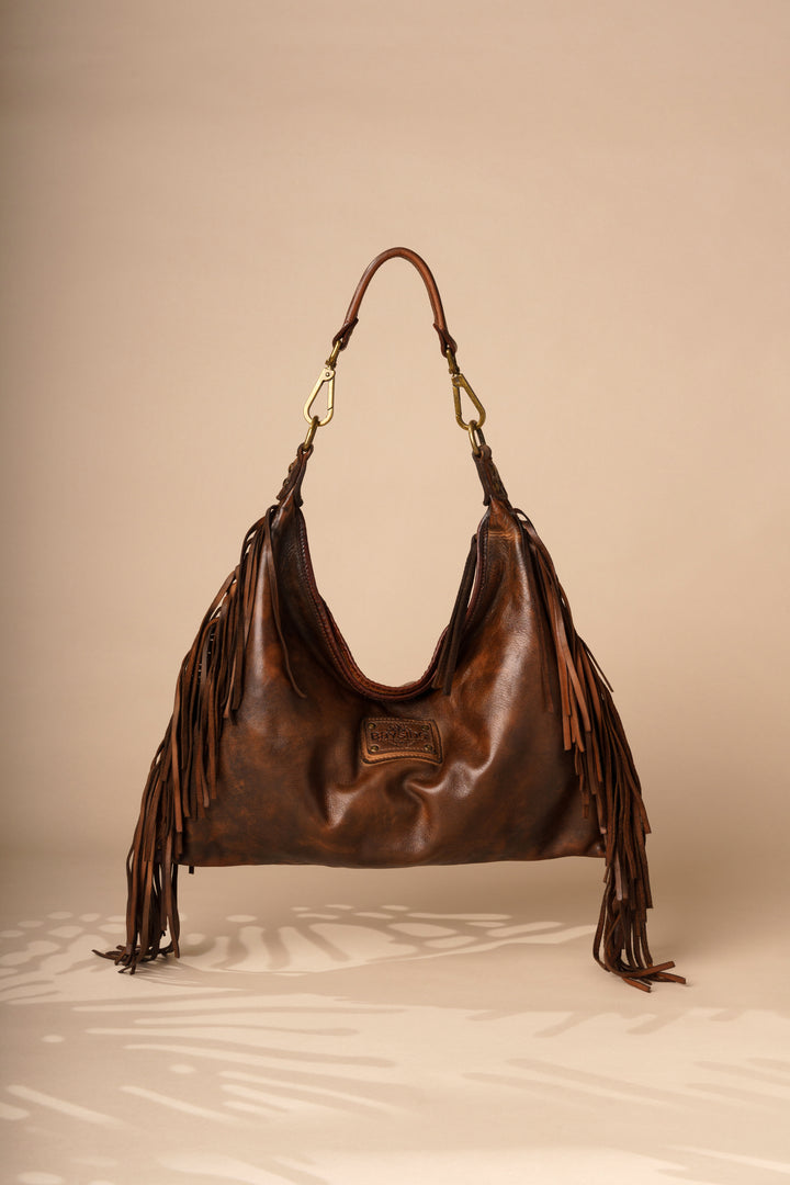 Fringe Shoulder & Crossbody Bag - Cigar Brown