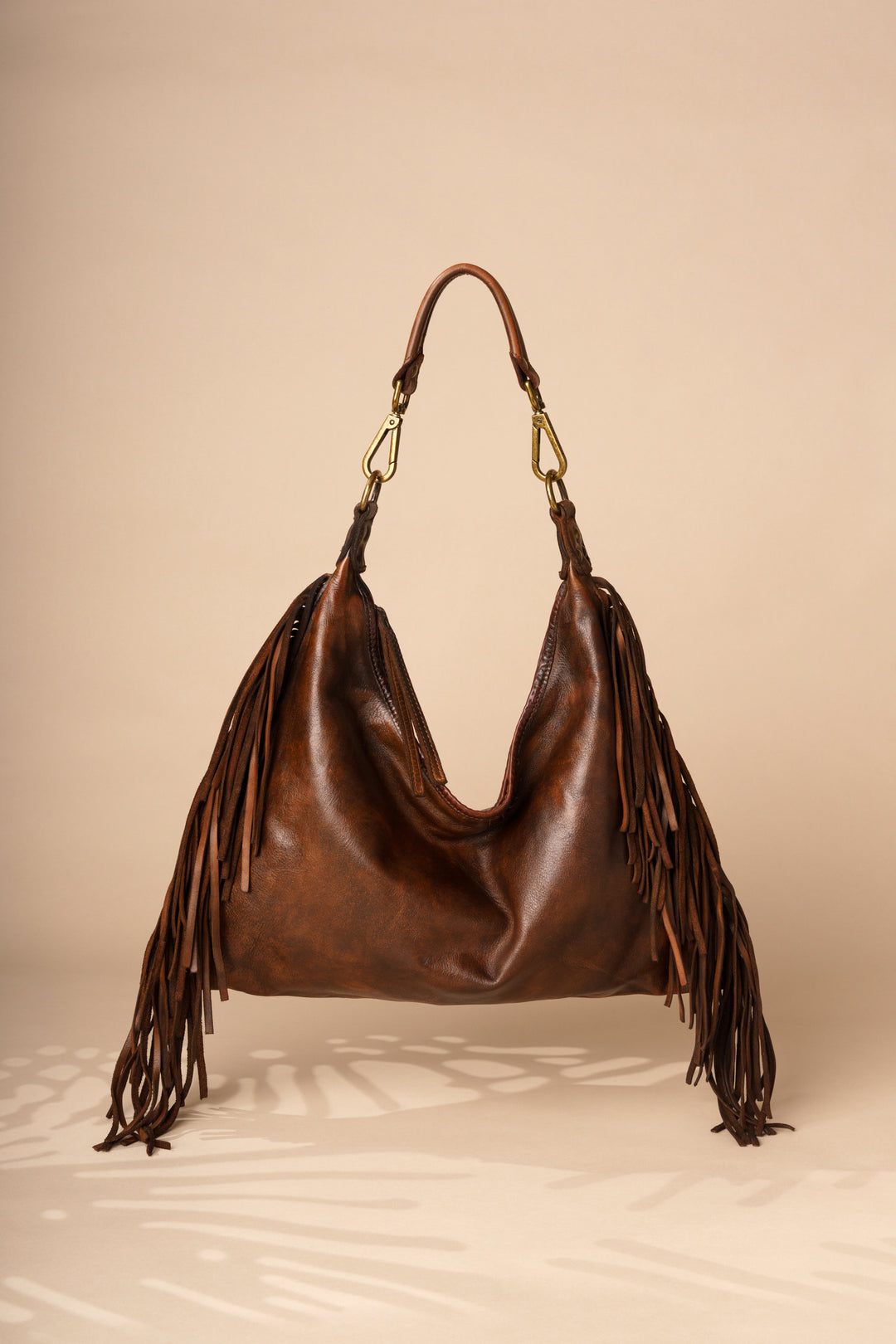 Fringe Shoulder & Crossbody Bag - Cigar Brown