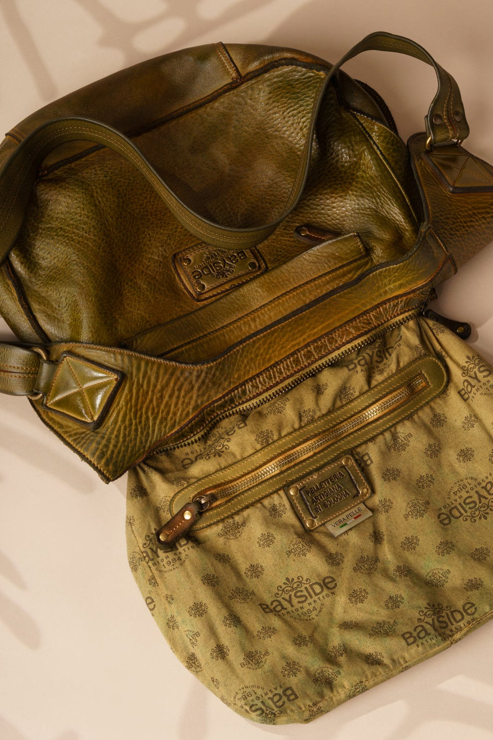 Heritage Leather Saddle Bag - Camouflage, LUSHER Crossbody Saddle Bag, Bayside Fashion Nation