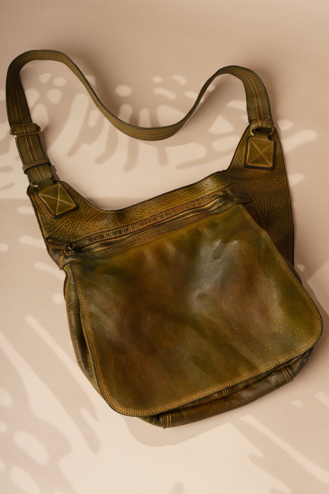 Heritage Leather Saddle Bag - Camouflage, LUSHER Crossbody Saddle Bag, Bayside Fashion Nation