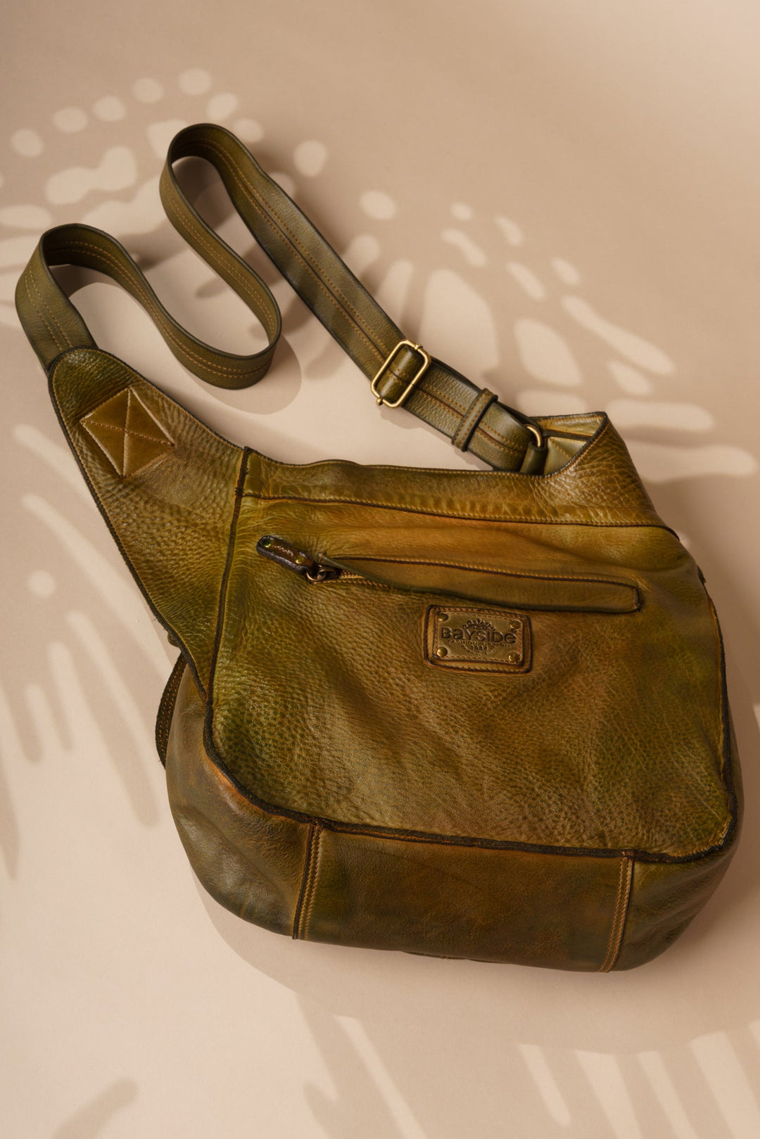 Heritage Leather Saddle Bag - Camouflage, LUSHER Crossbody Saddle Bag, Bayside Fashion Nation