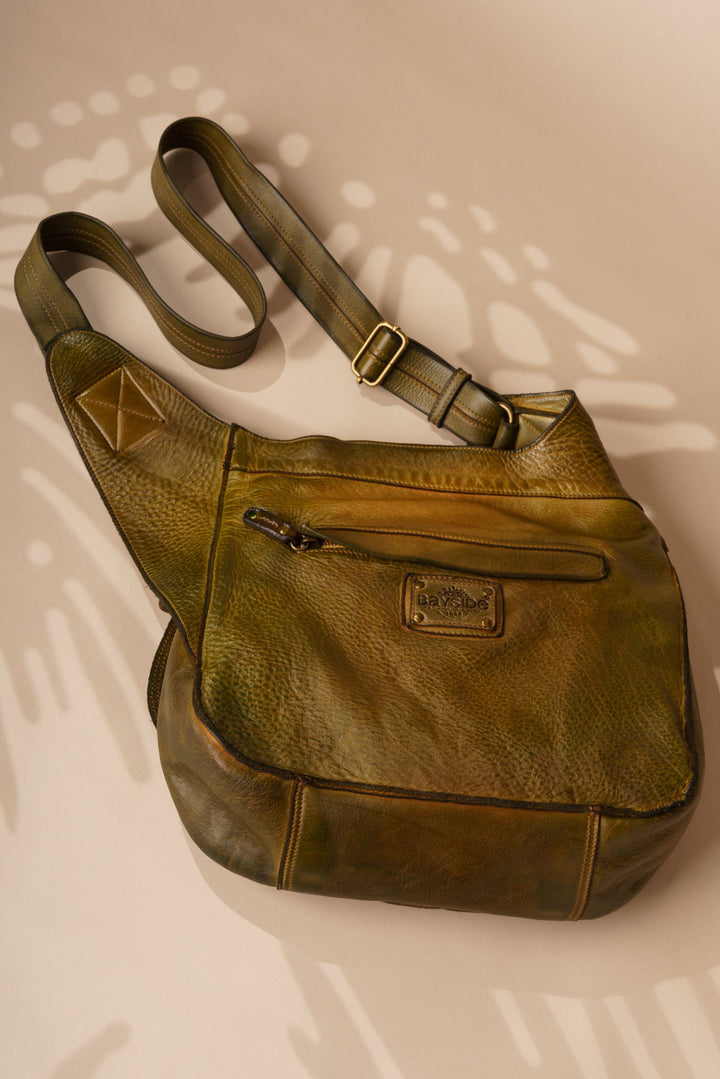 Heritage Leather Saddle Bag - Camouflage, LUSHER Crossbody Saddle Bag, Bayside Fashion Nation