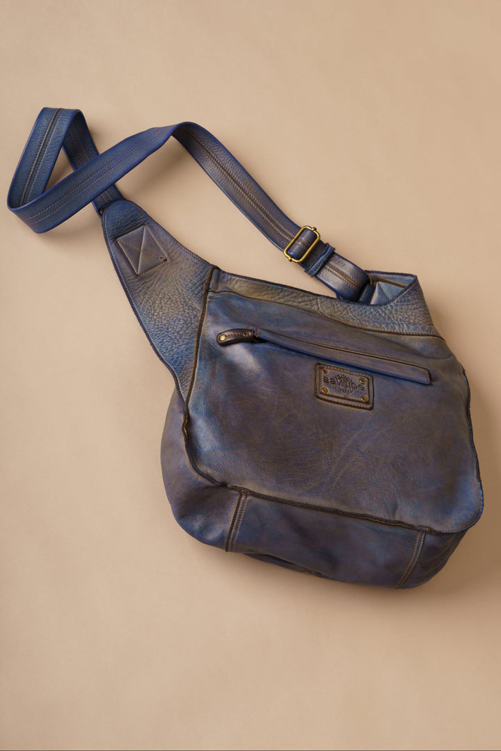 Heritage Leather Saddle Bag - Vintage Denim | LUSHER 