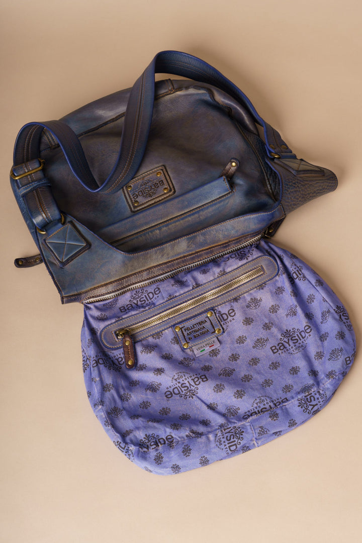 Heritage Leather Saddle Bag - Vintage Denim