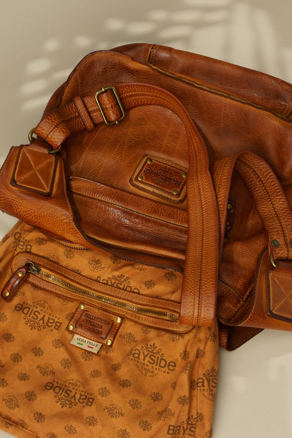 BAYSIDE84 Crossbody Saddle Bag - Cognac Mens