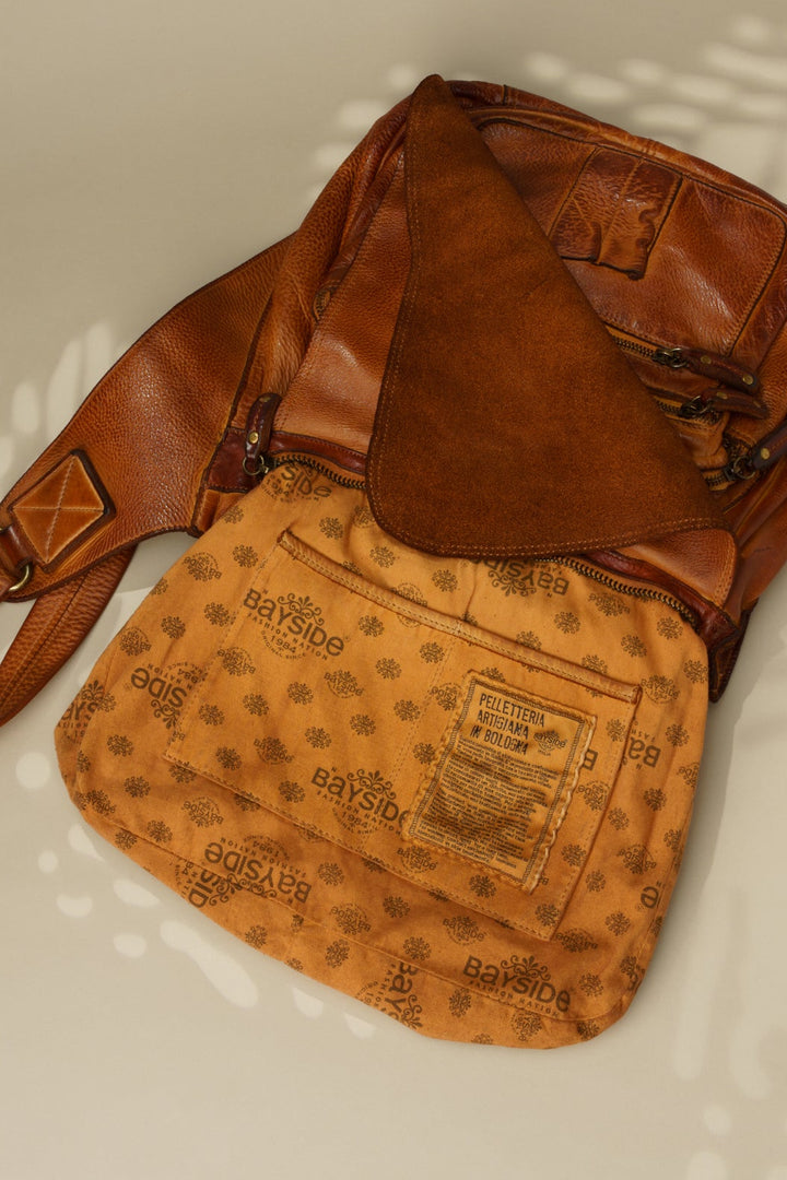 BAYSIDE84 Crossbody Saddle Bag - Cognac Mens