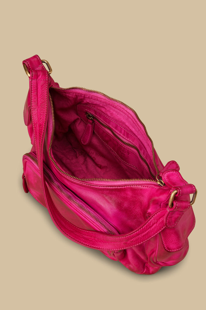 Mini Multi-Pocket Shoulder Bag - Stoned Fushsia