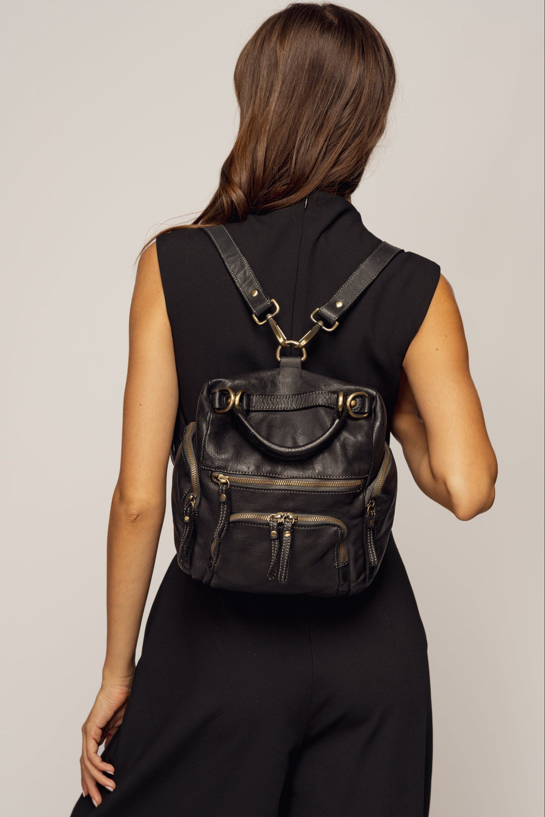 LUSHER MINI QUEST BACKPACK PURSE - BLACK, QUEST MINI BACKPACK PURSE IN BLACK