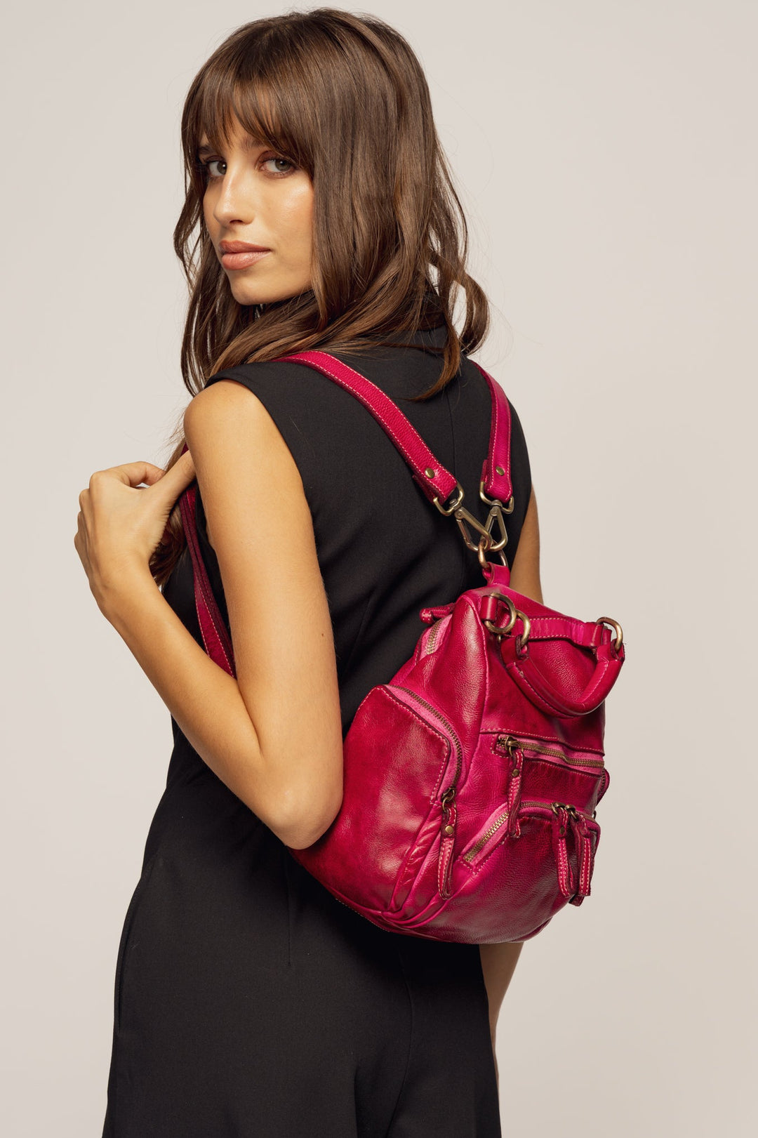 LUSHER MINI QUEST BACKPACK PURSE FUCHSIA