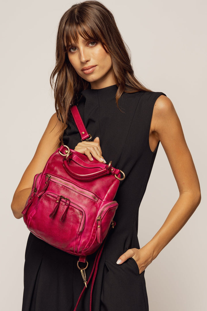 LUSHER MINI QUEST BACKPACK PURSE FUCHSIA