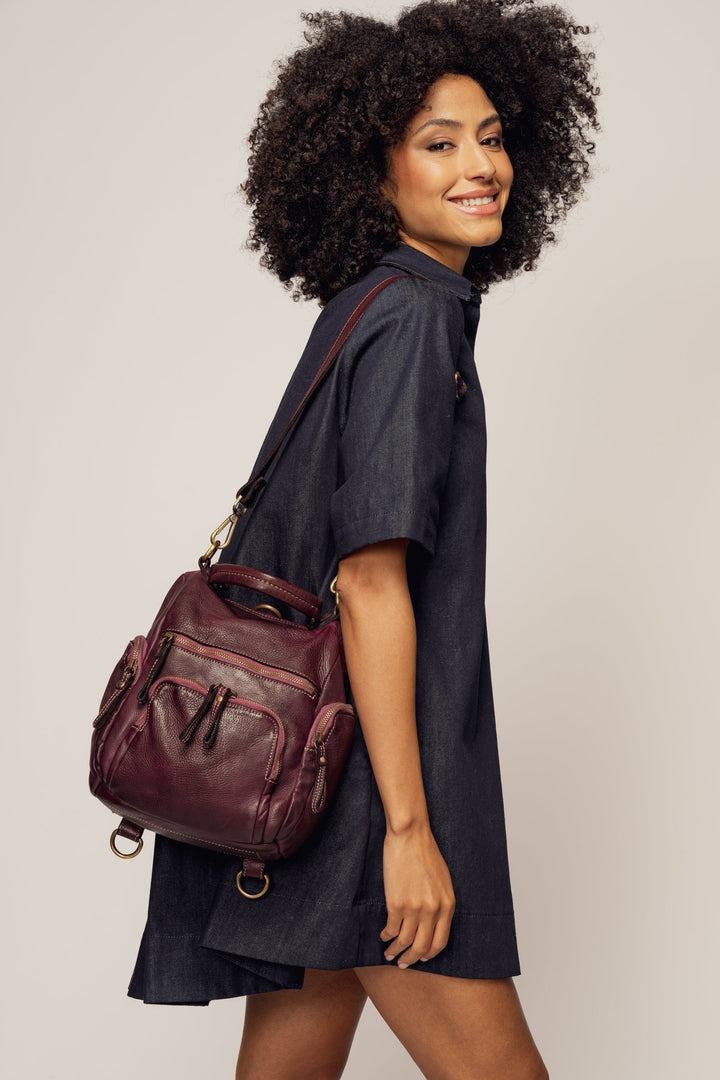 LUSHER MINI QUEST BACKPACK PURSE - PLUM 