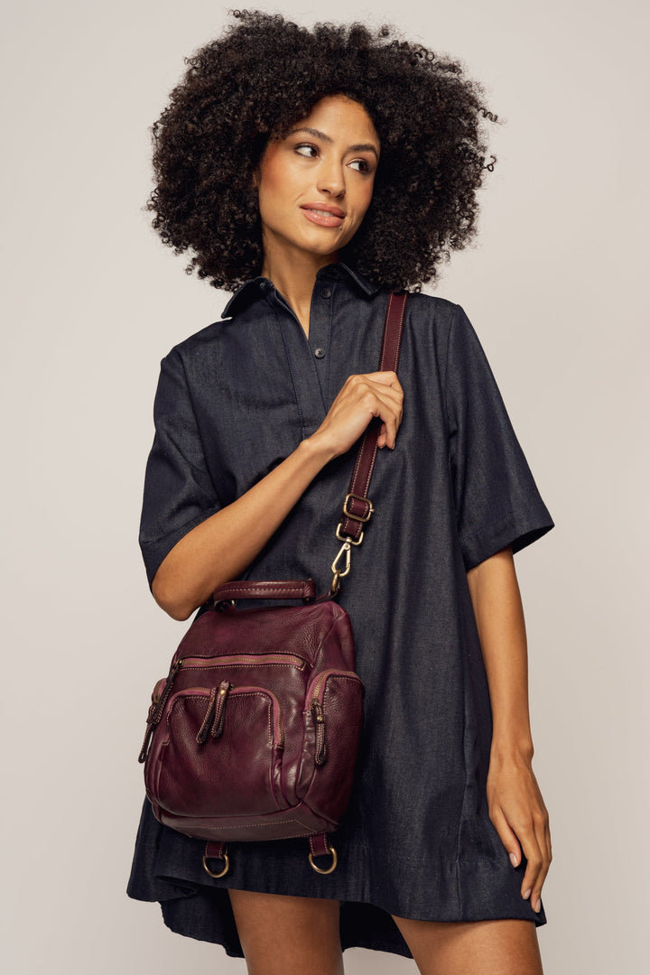 LUSHER MINI QUEST BACKPACK PURSE - PLUM 