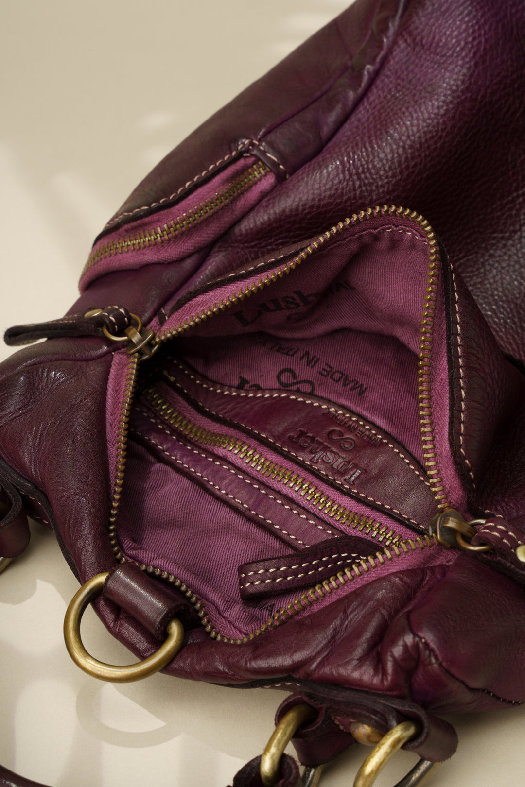 LUSHER MINI QUEST BACKPACK PURSE - PLUM 