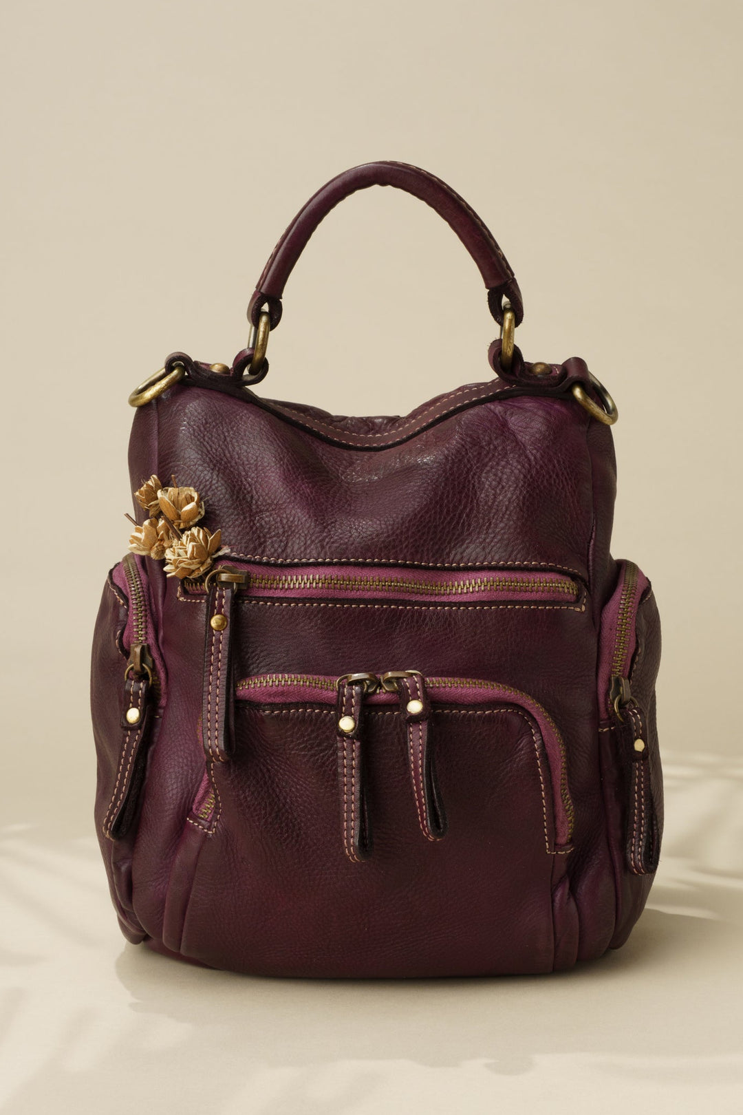 LUSHER MINI QUEST BACKPACK PURSE - PLUM 