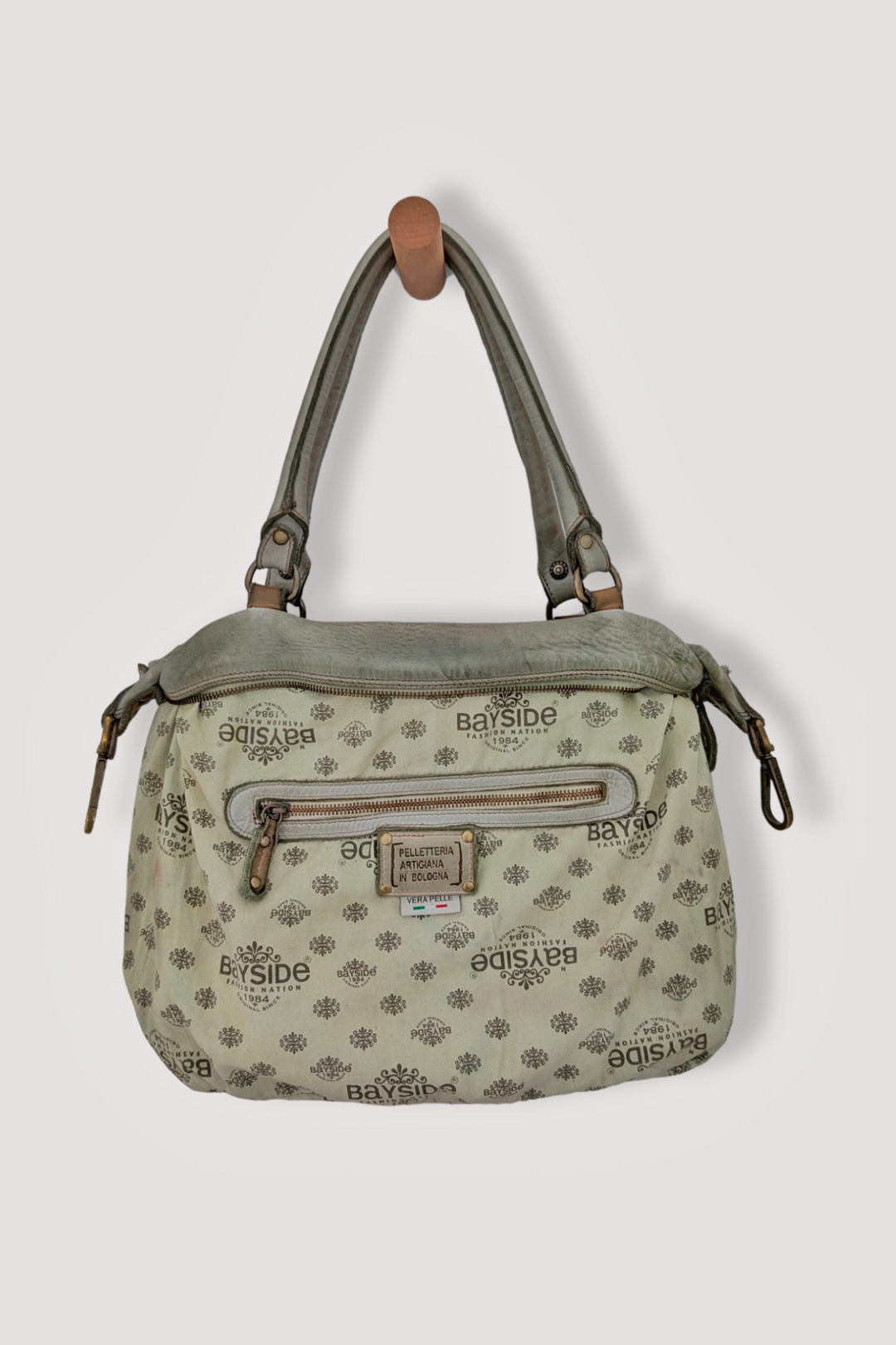 Bayside84 Motorcycle Studded Bag - Green Sage