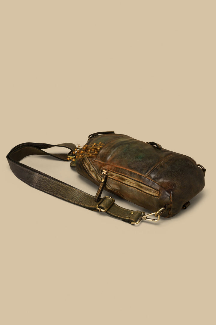 lusher movement sling bag petrol, coach thompson sling bag, coach leather sling bags, vintage leather sling bags, petrol blue leather sling, 