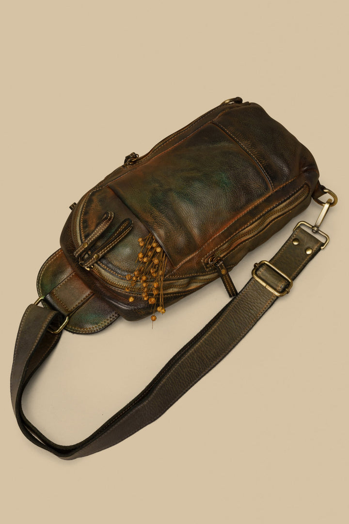 lusher movement sling bag petrol, coach thompson sling bag, coach leather sling bags, vintage leather sling bags, petrol blue leather sling, 