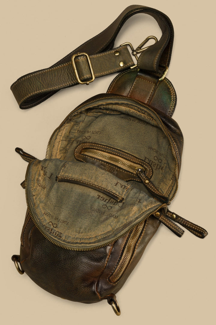 lusher movement sling bag petrol, coach thompson sling bag, coach leather sling bags, vintage leather sling bags, petrol blue leather sling, 