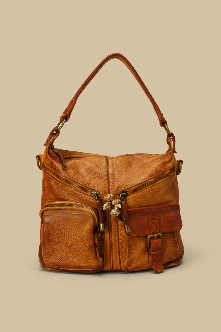 Bayside84 Multipocket Shoulder Bag - Cognac
