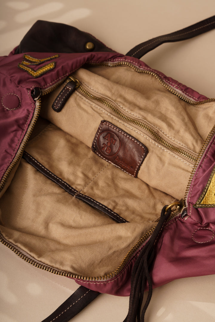 Militare Recycled Nylon Tote - Vaccetta Leather - Vintage Rose