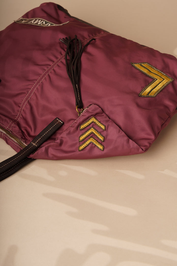 Militare Recycled Nylon Tote - Vaccetta Leather - Vintage Rose