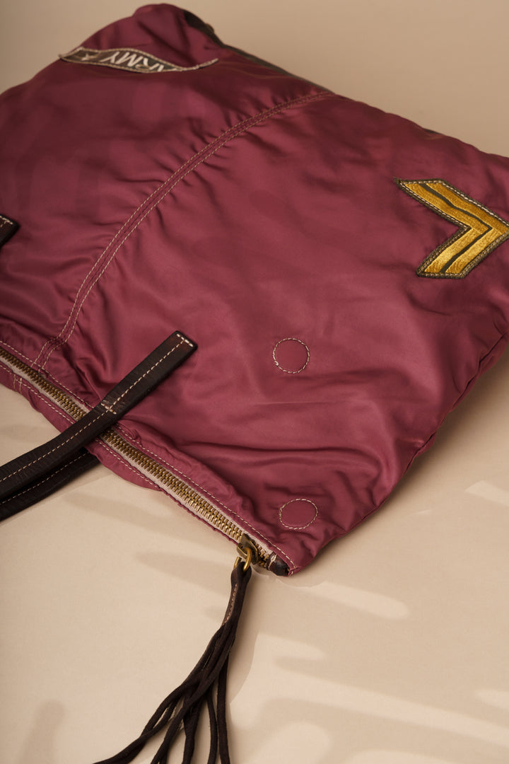 Militare Recycled Nylon Tote - Vaccetta Leather - Vintage Rose