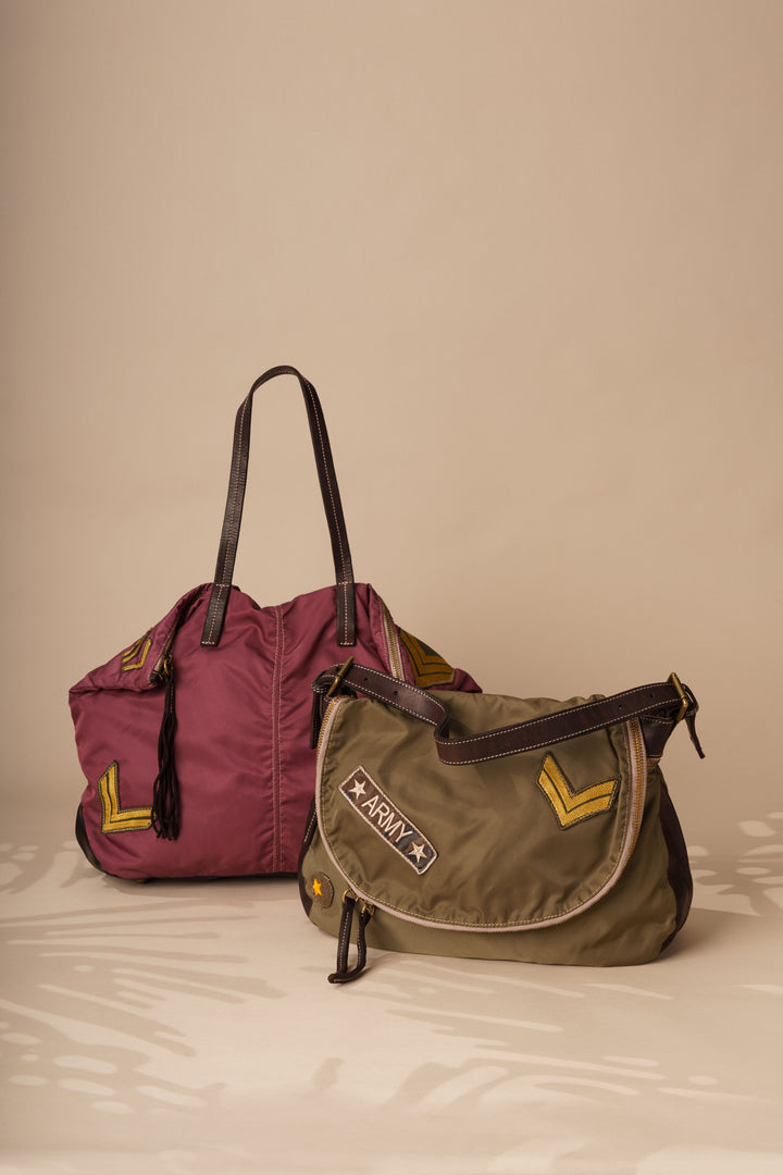 Militare Recycled Nylon Tote - Vaccetta Leather - Vintage Rose