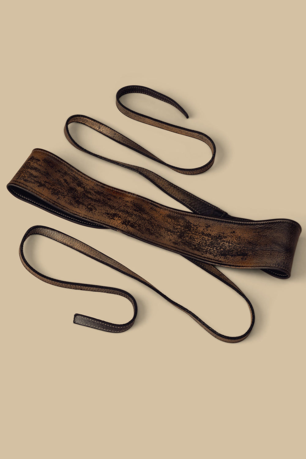 LUSHER LEATHER WRAP OBI BELT