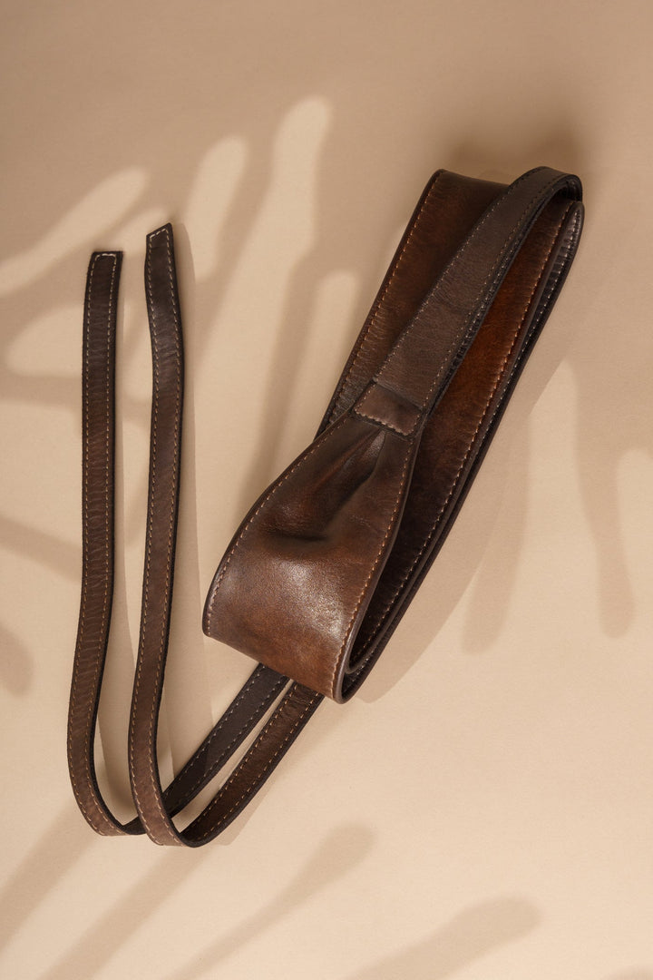 OBI BROWN VEGETABLE TANNED LEATHER, LUSHER OBI BELT, 