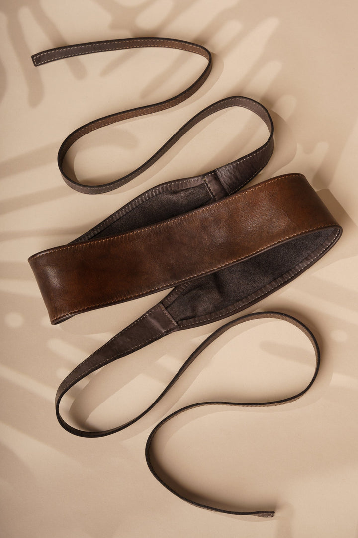 LUSHER OBI VEGETABLED TANNED LEATHER - BROWN, 
