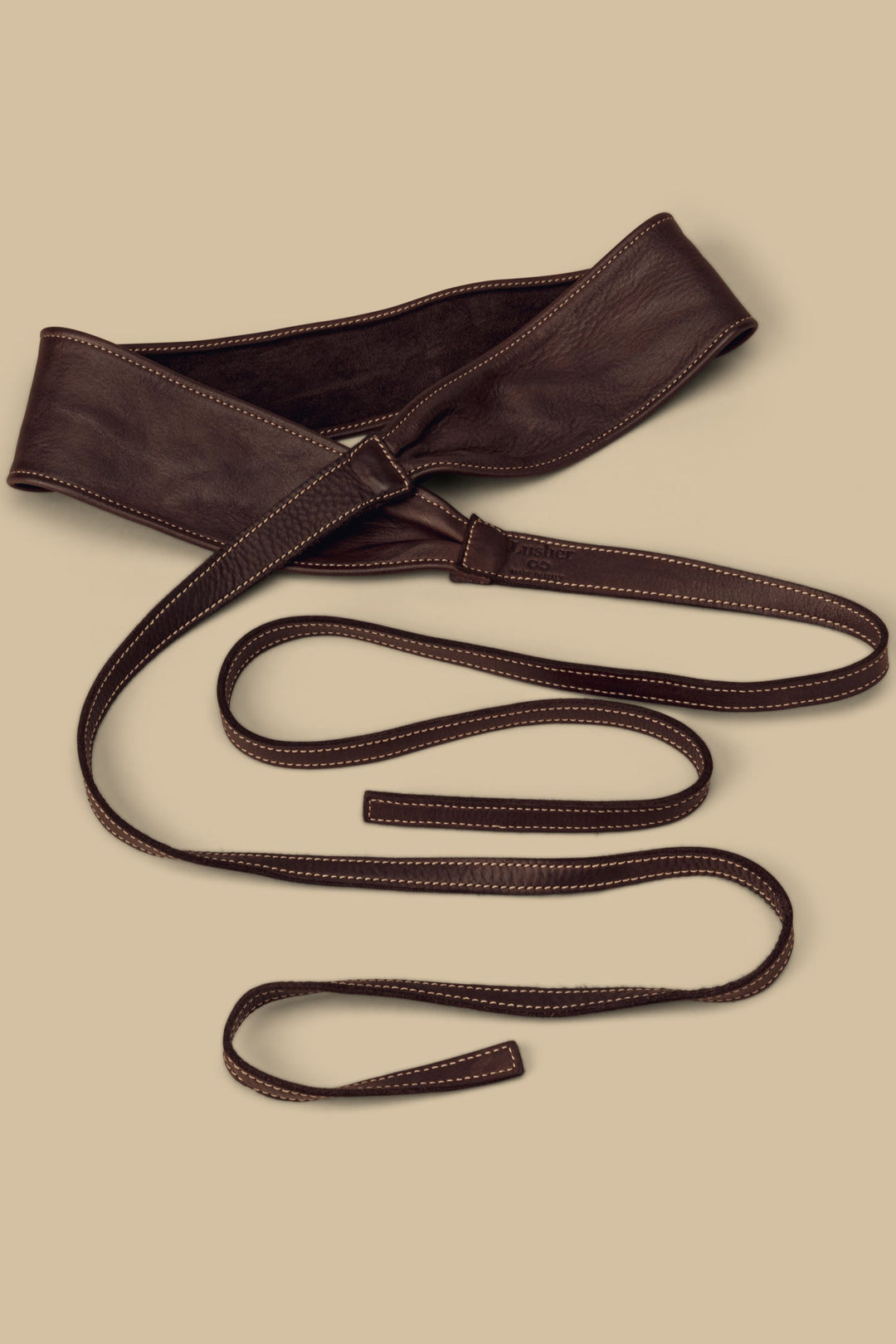 LUSHER leather wrap obi belt, brown leather obi belt, buttery soft leather obi belt, brown  wrap belt