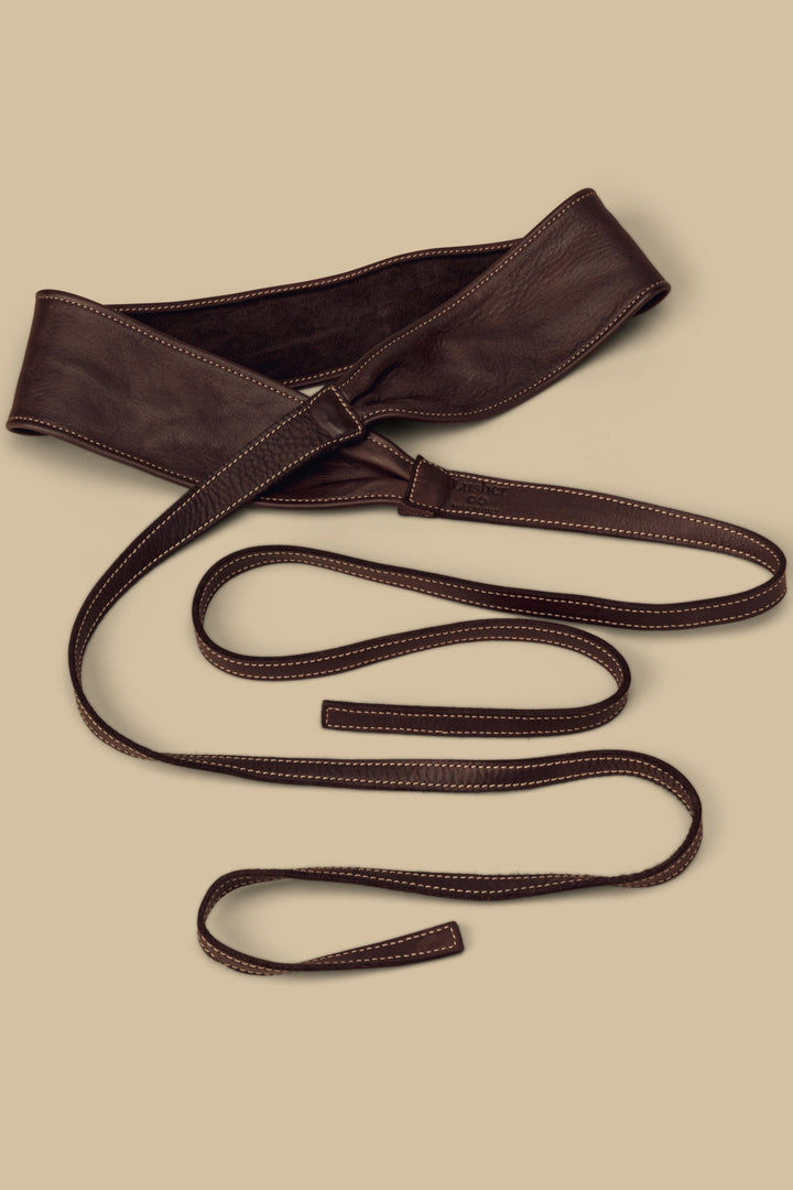 LUSHER leather wrap obi belt, brown leather obi belt, buttery soft leather obi belt, brown  wrap belt
