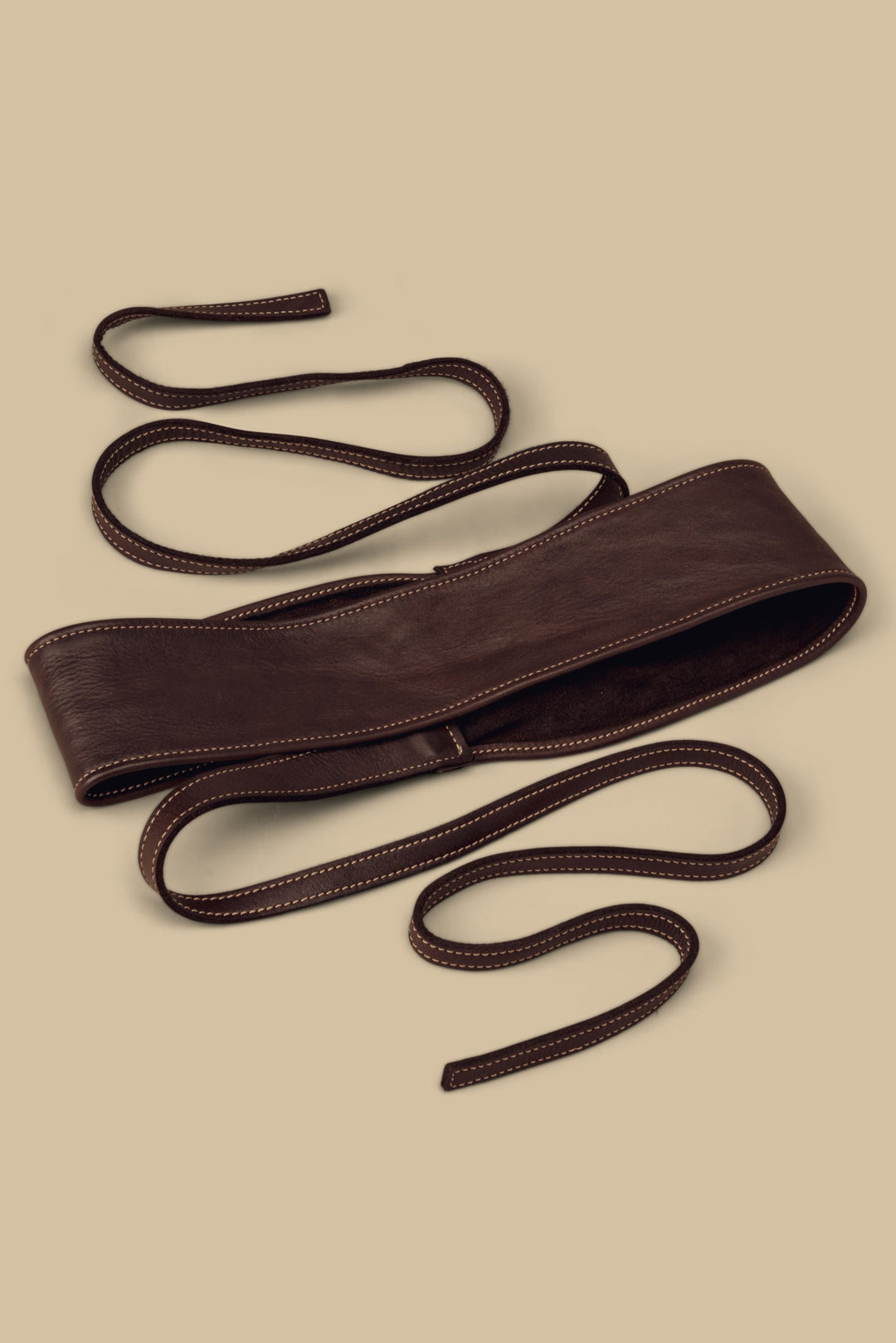 LUSHER leather wrap obi belt, brown leather obi belt, buttery soft leather obi belt, brown  wrap belt