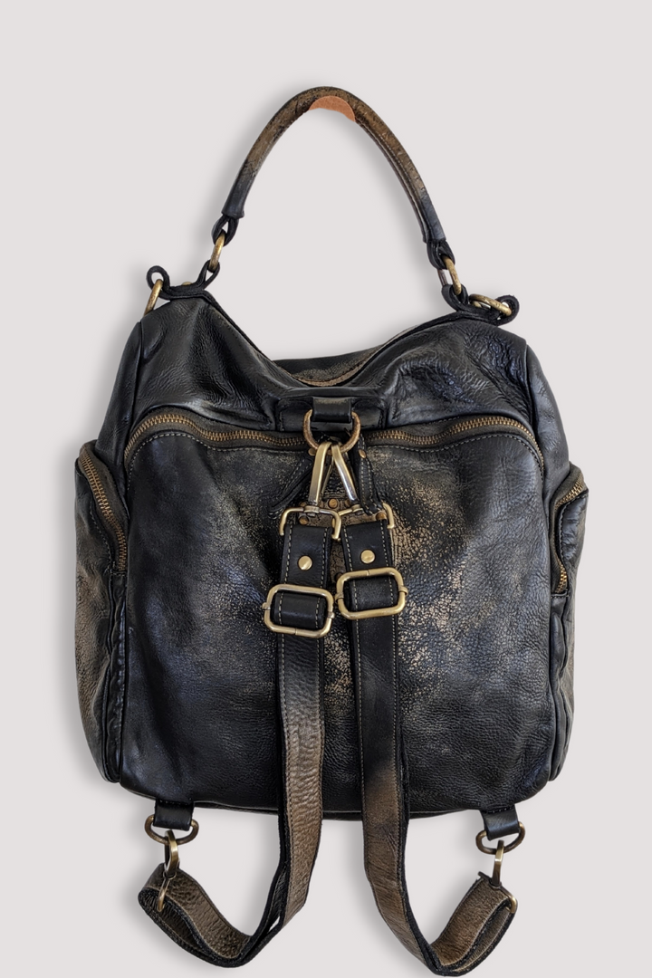 Quest Backpack Purse - Black Raw Onyx