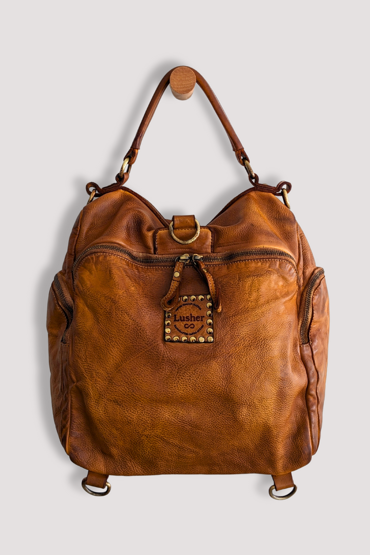 Quest Backpack Purse - Cognac Rocks