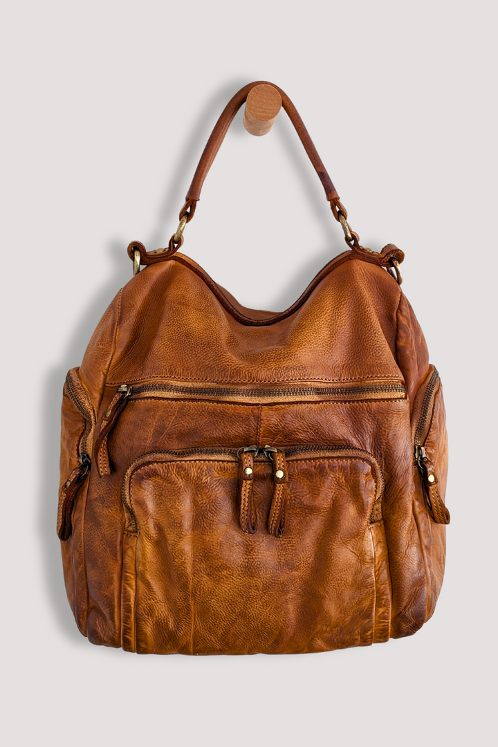 Quest Backpack Purse - Cognac Rocks