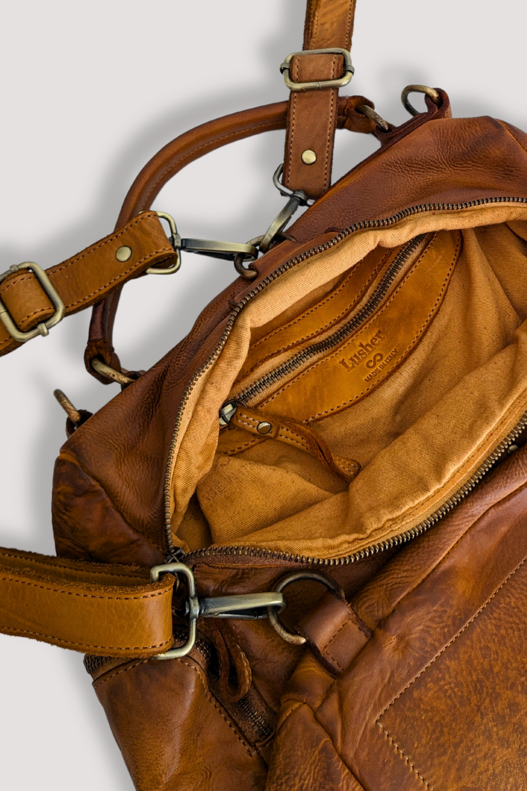 Quest Backpack Purse - Cognac Rocks