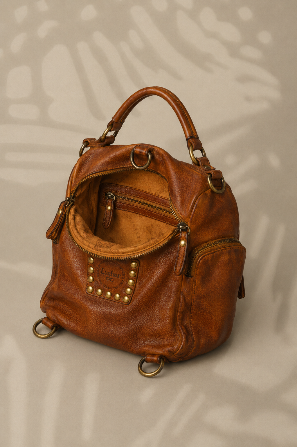 Mini Quest Backpack Purse-Cognac